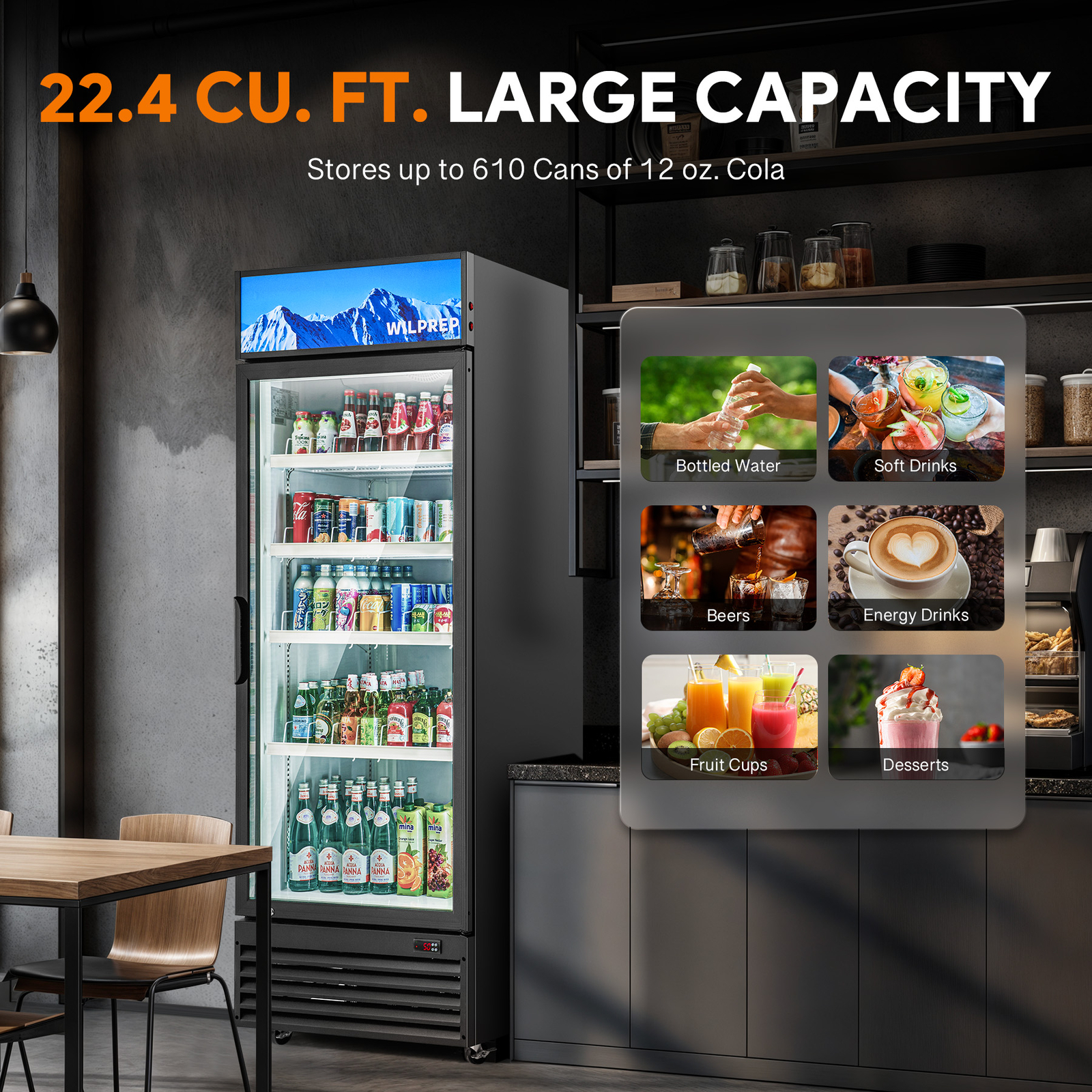 Secondhand 28" Commercial Merchandiser Glass Door Refrigerator 22cu.ft ETL