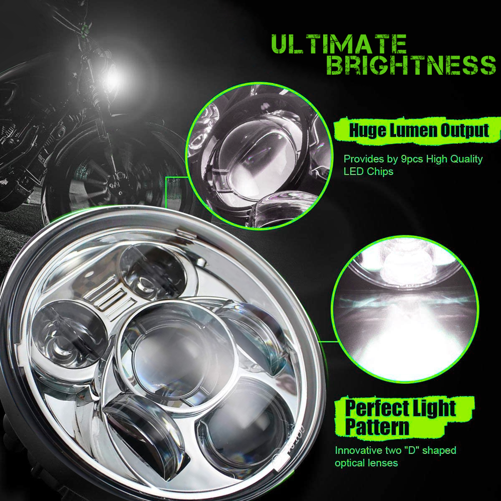 Honda VTX 1300 Chrome Daymaker LED Headlight and Bracket