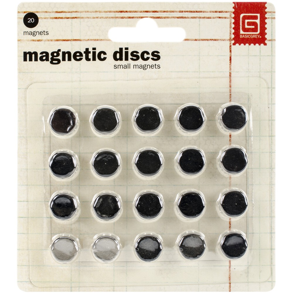 Basic Grey MET359 Magnetic Discs .375" 20/Pkg-1/32" Thick