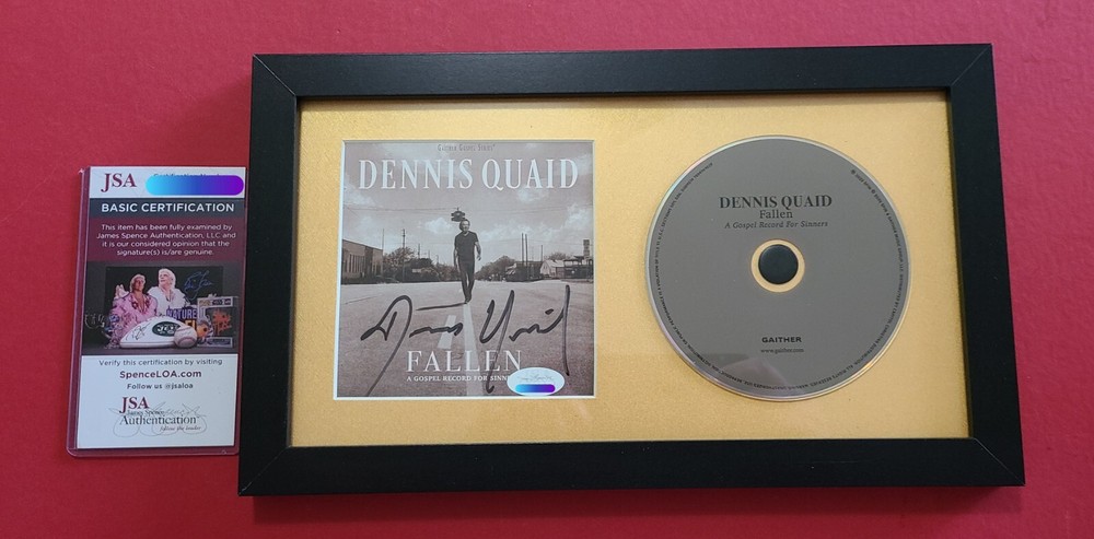 DENNIS QUAID " FALLEN " CD SIGNED FRAMED DISPLAY JSA COA