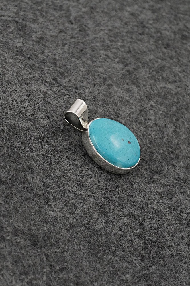Turquoise & Sterling Silver Pendant - Eugene Gruber