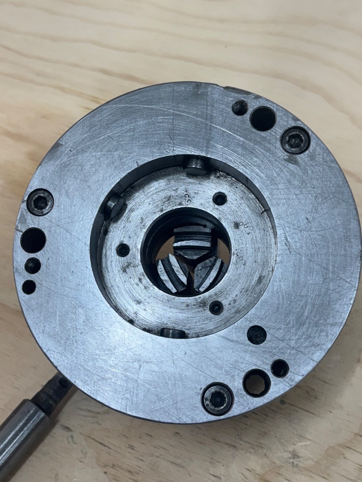 Bison Set Tru 6 1/4” 3 Jaw Metal Lathe Chuck With Reversible Jaws