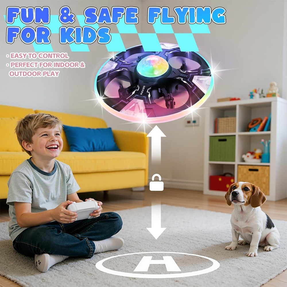 Interactive Mini Drone for Kids - Safe Remote Control with 14 Min Flight Time
