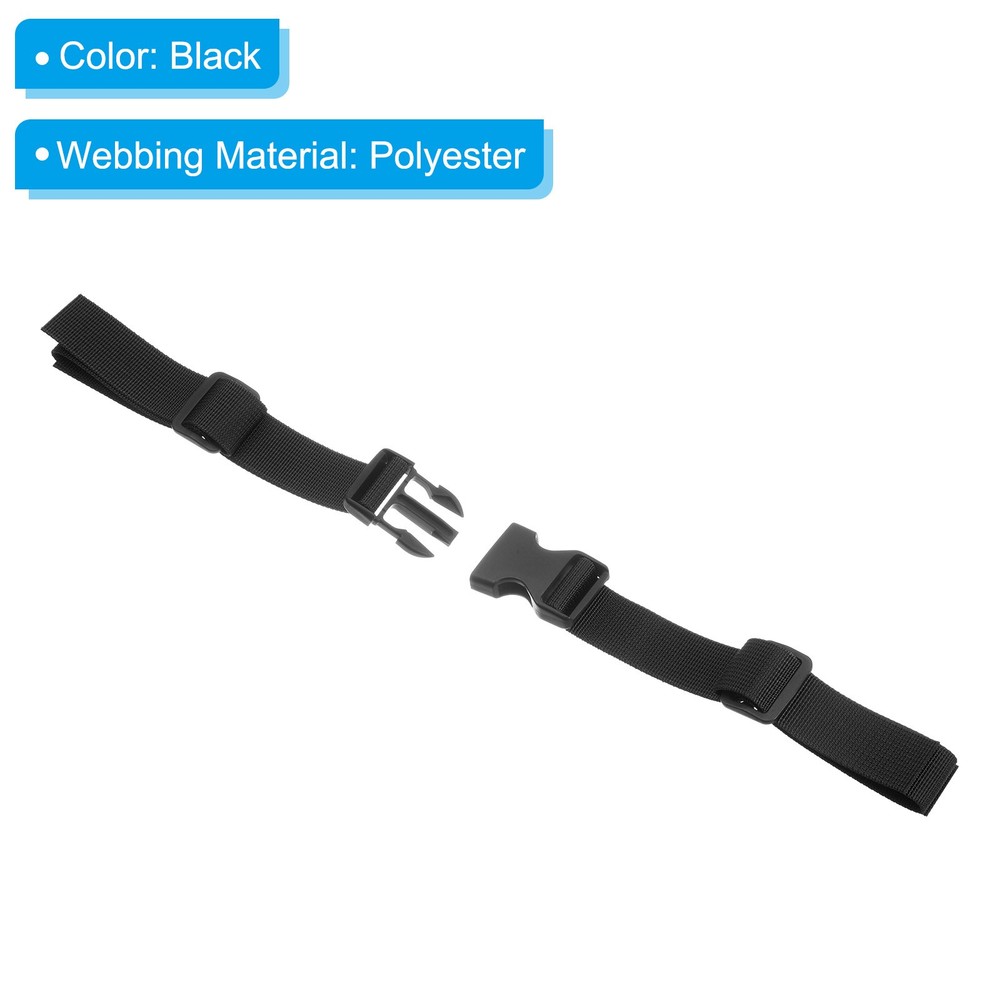 Backpack Belt Strap, 2 Pcs Waist Strap with Quick-Release Buckle, Black