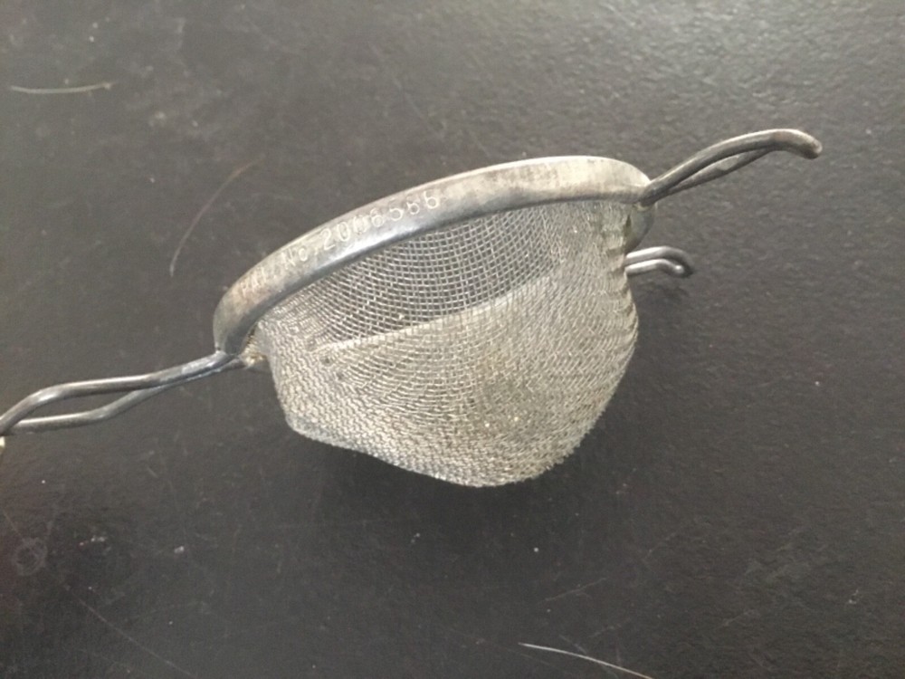 Vintage Red Wood Handled Small Strainer
