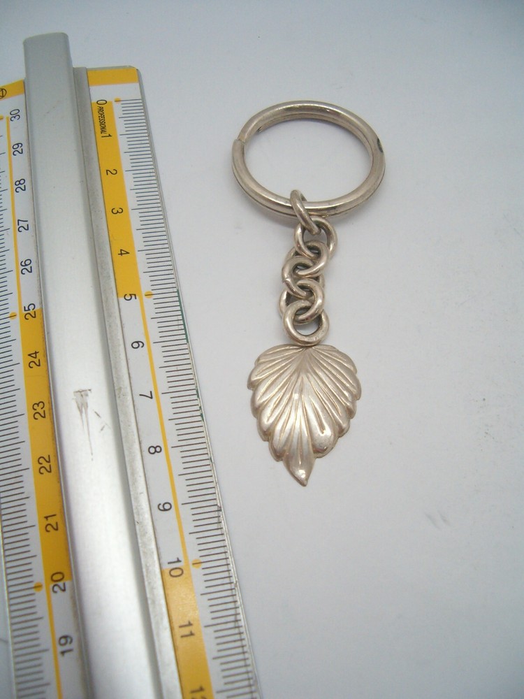 925 Silver PINK LEAF Keychain - Nature - Flora - Break -