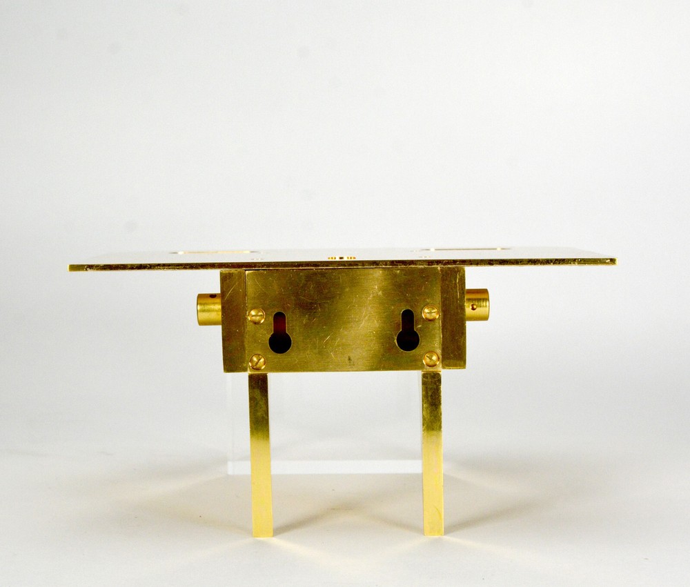 GILT BRASS WALL MOUNT BRACKET SHELF FOR LECOULTRE ATMOS CLOCK