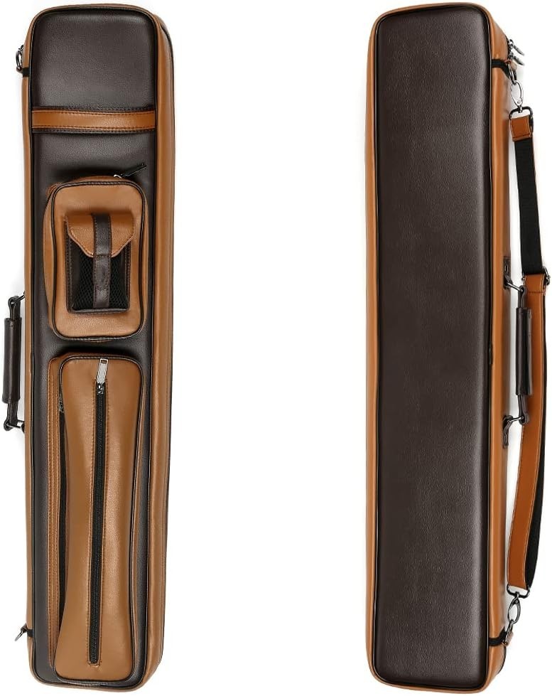 Durable 4x4 & 4x5 Pool Cue Case – Elegant Design with Adjustable Shoulder Strap