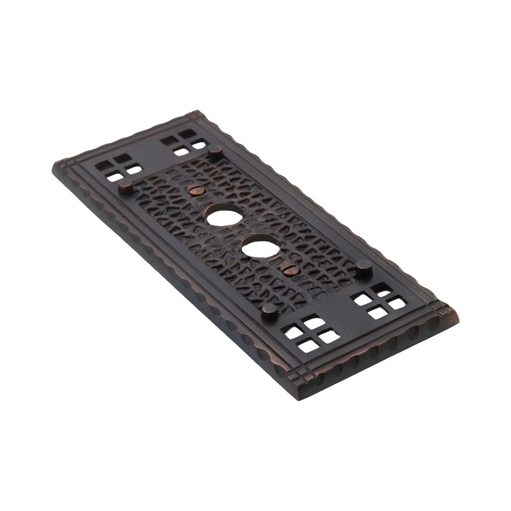 Arts and Crafts Single Push Button Switch Plate Oil Rubbed Bronze in Solid Brass