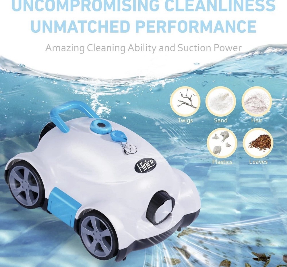 Cordless Robotic Pool Cleaner,Automatic Pool Vacuum Robot for In-Ground/Above Gr