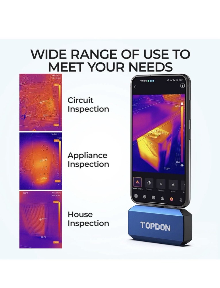 Topdon TC001 Plus Thermal Camera for Android, 256 x 192 IR High Resolution