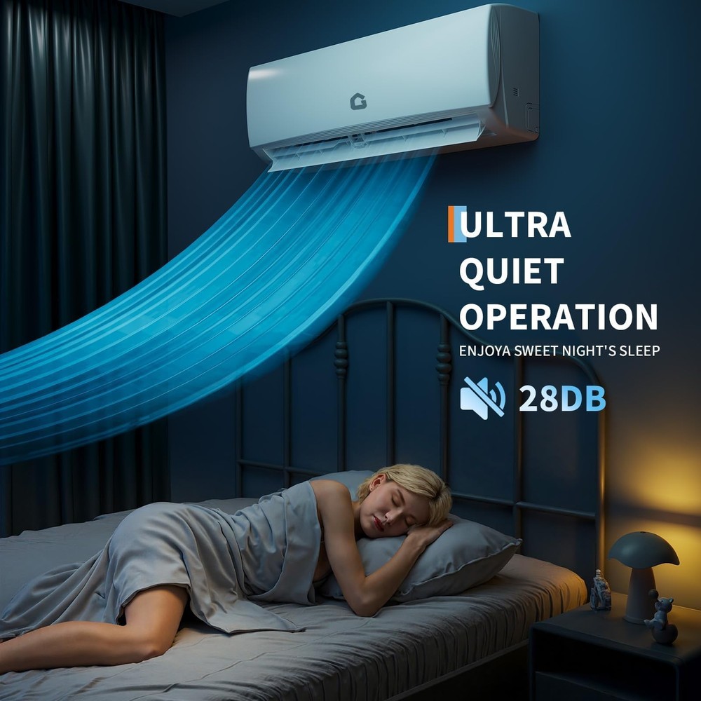 Mini Split Air Conditioner 12000 BTU with 19 SEER2 Efficiency Heating & Cooling