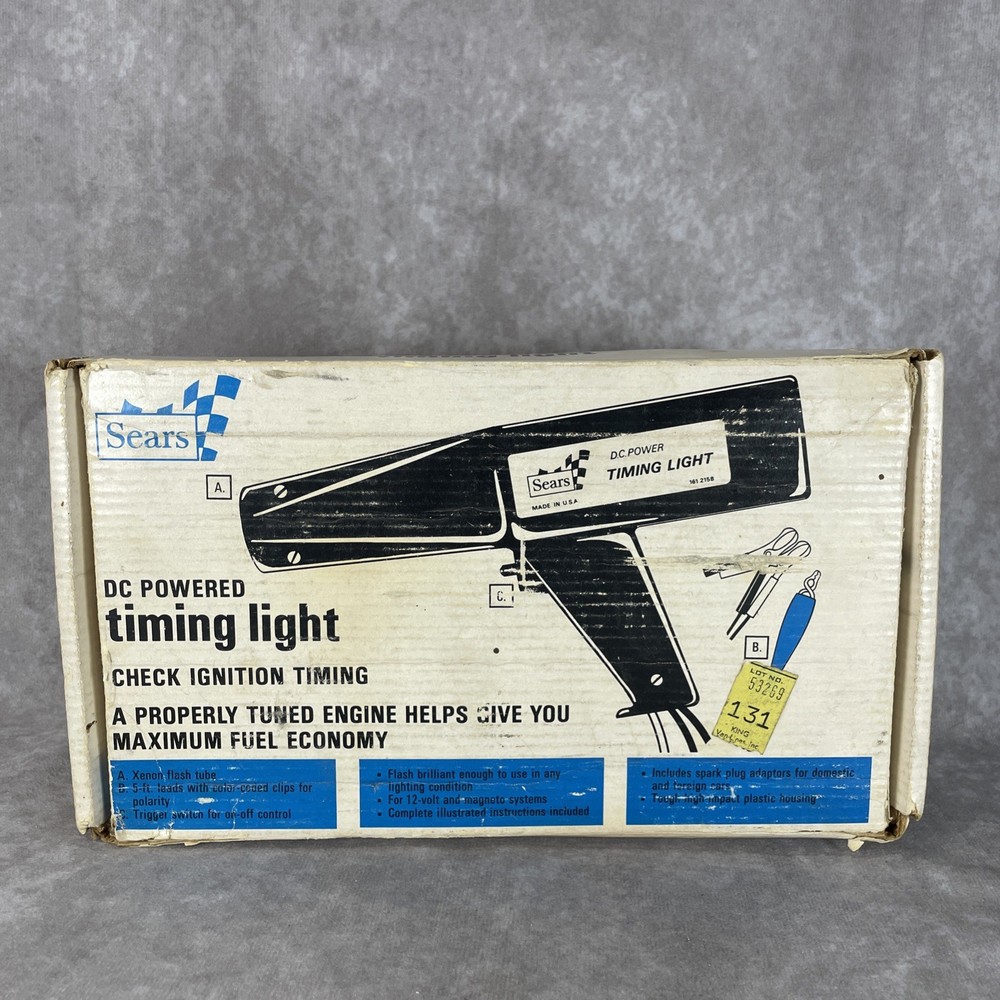 Vintage Sears Inductive Pickup DC Timing Light Model 161.2158 Untested