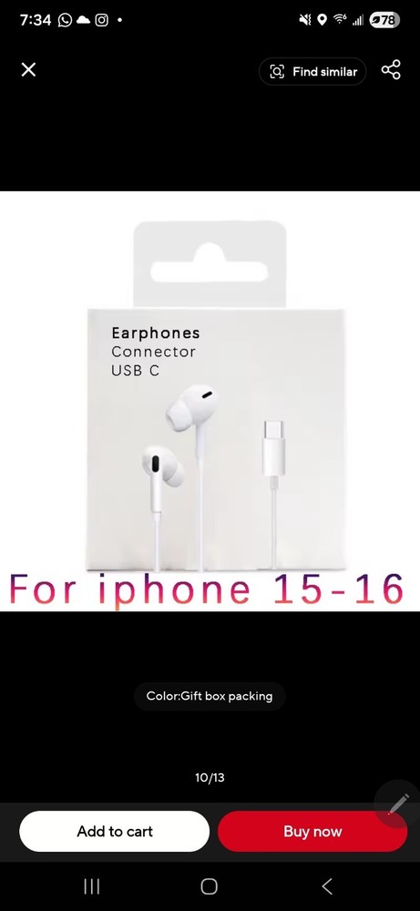 Type C Wired Earphones Cable Earbuds