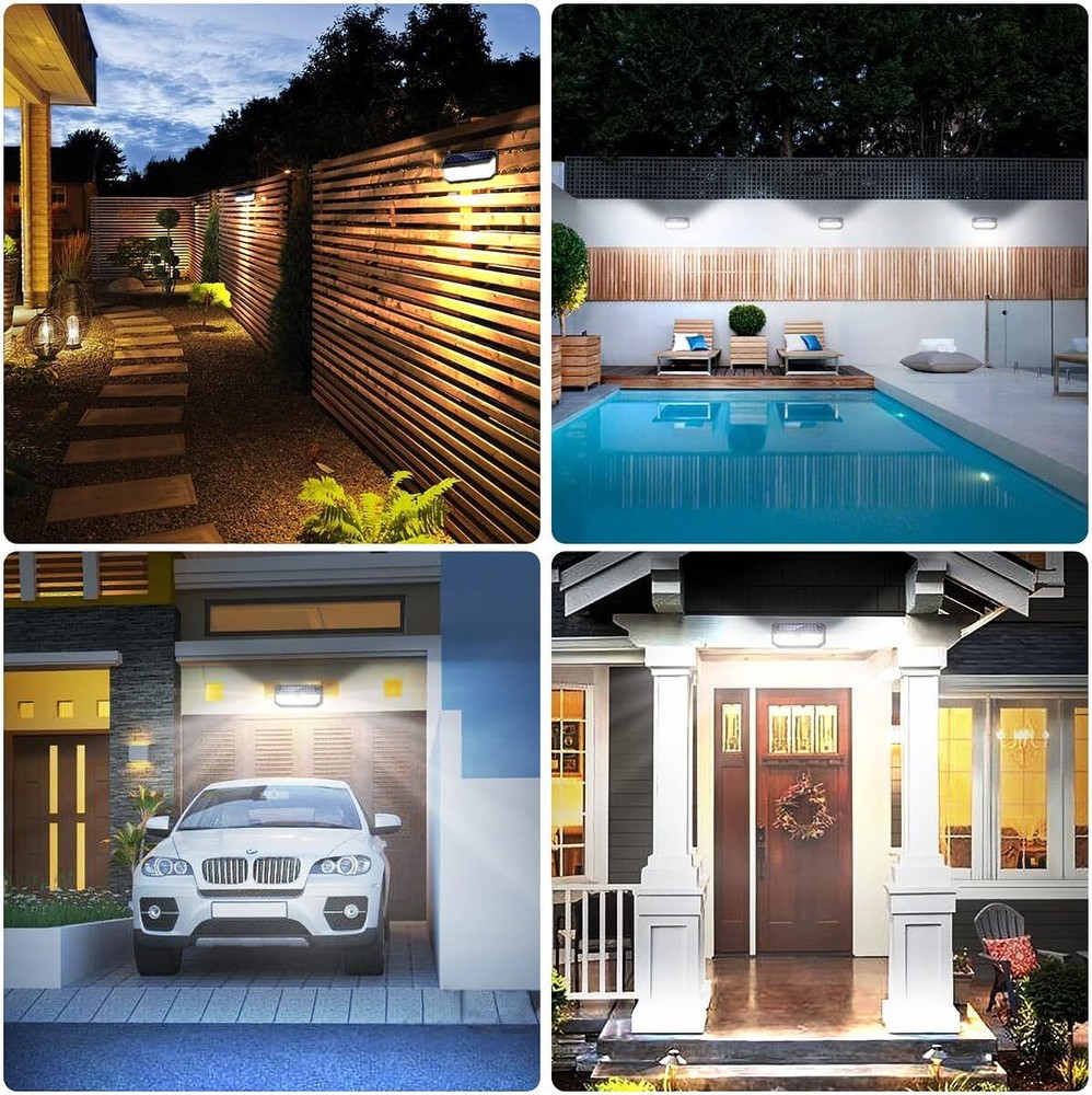 Large 416LED Solar Powered Motion Sensor Light Garden Outdoor Security Wall Lamp