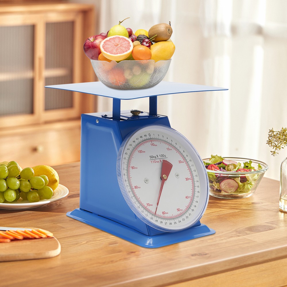 110LBS Heavy Duty Mechanical Kitchen Scale with Durable Iron Platform
