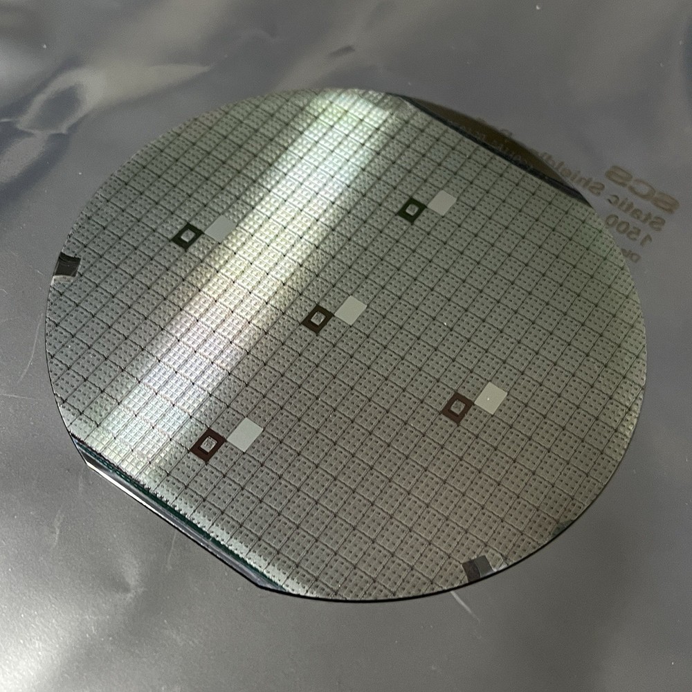 4 Inch Silicon Wafer With Dotted, Rectangular Die, As Pictured