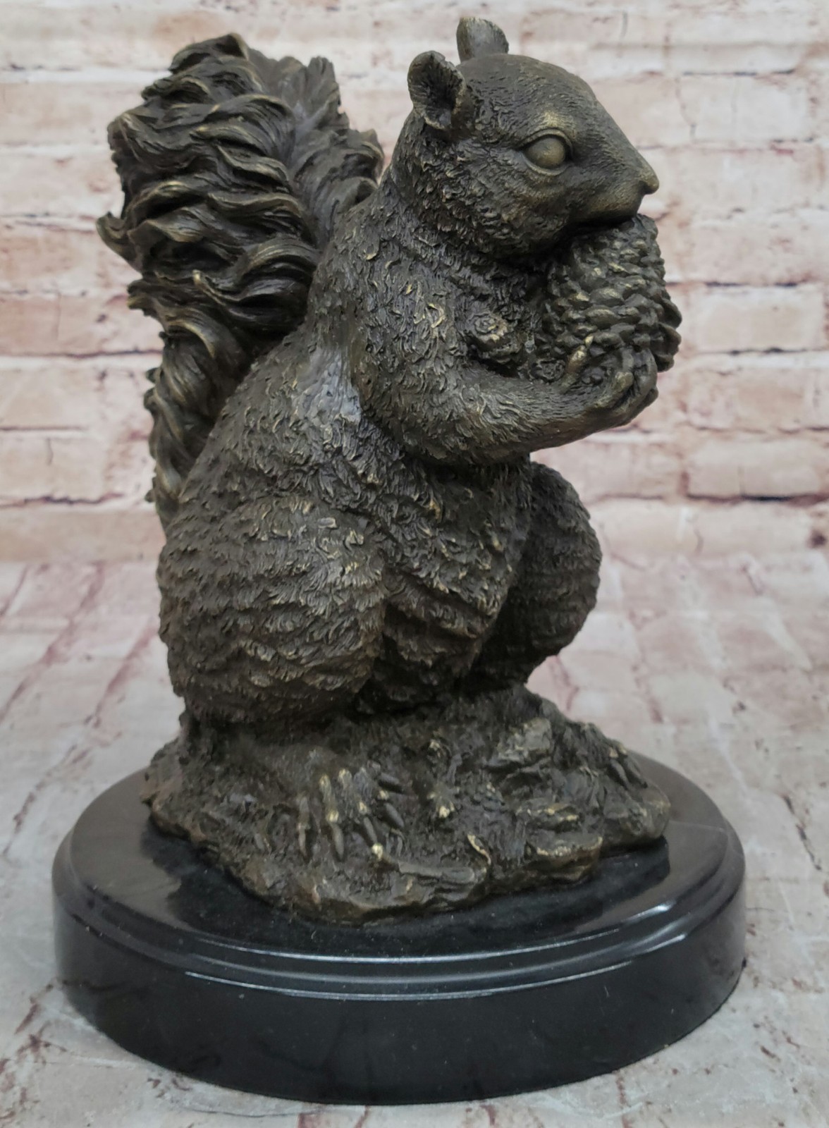 Artistic Bronze Squirrel Sculpture | Handmade Figurine Statue Home Decor Sale