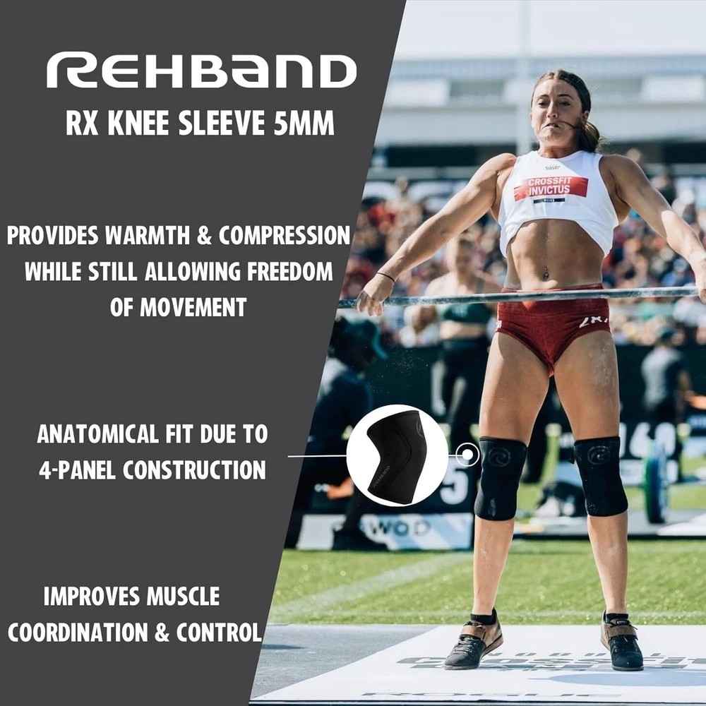 Knee Sleeves Black for Functional Training Powerlifting Weightlifting Large