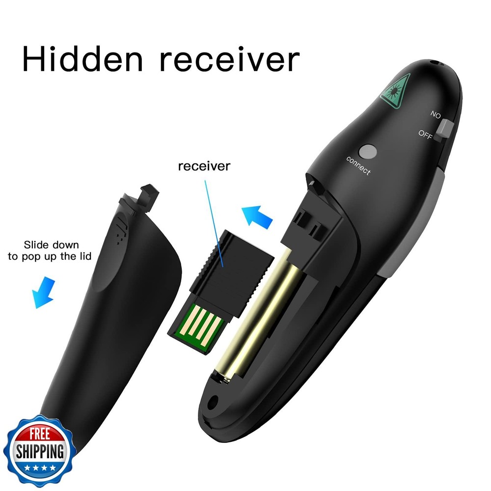 QUI Presentation Clicker Wireless Presenter Remote Clicker for PowerPoint Pre
