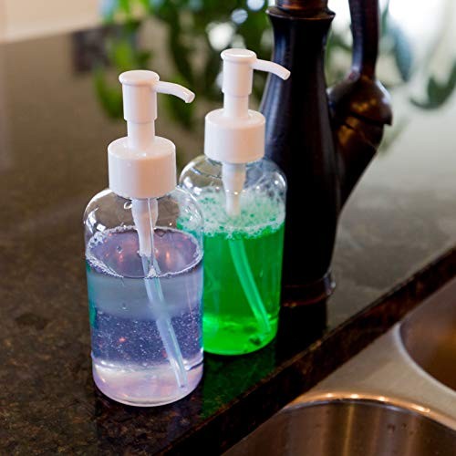 6 Pack Plastic Pump Bottles 8 Ounce, Refillable Plastic Pump Bottles Clear