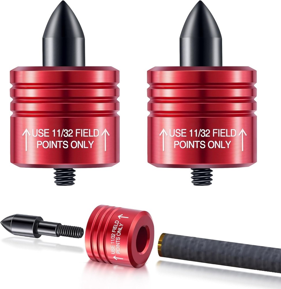 Compact Crossbow Bolt Decocking Head - 2 Pack with High Visibility Red Tips