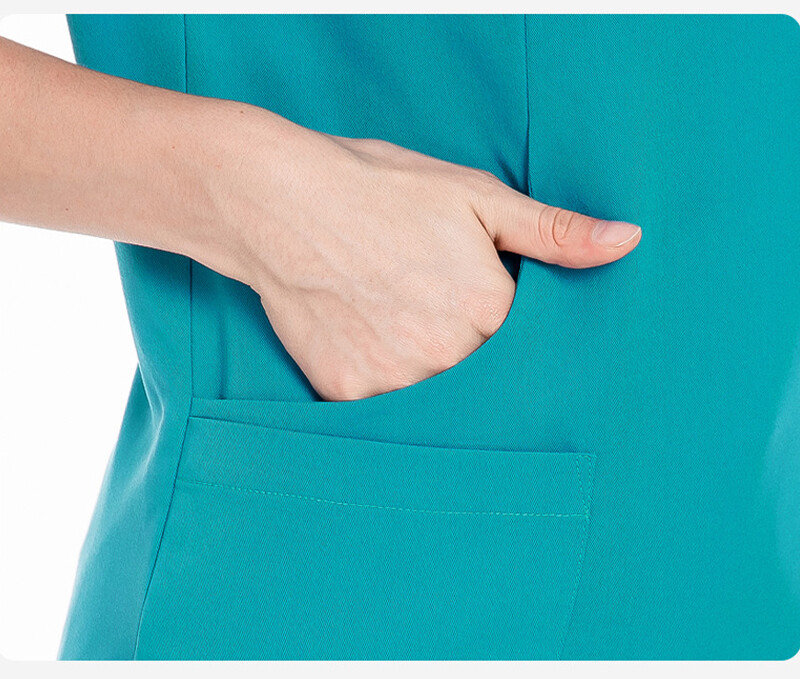 Stretch Scrub Women Solid V-Neck Top Cargo Jogger Pant Medical Nurse Uniform