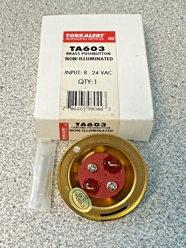 NEW TORK TA603 ROUND PUSHBUTTON BRASS 8-24VAC PUSH BUTTON