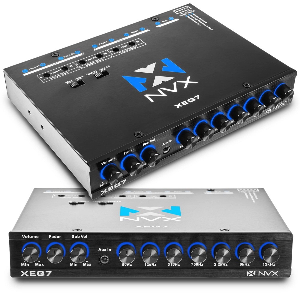 7-Band XEQ7 Graphic Equalizer with Front 3.5mm Aux Input, Dual RCA Inputs, Su...