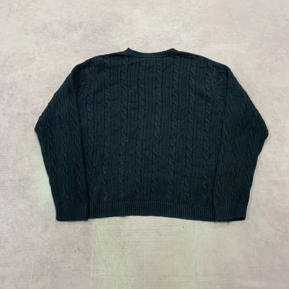 Vintage Chaps Knitted Jumper cable knit patterned pullover chunky sweater with