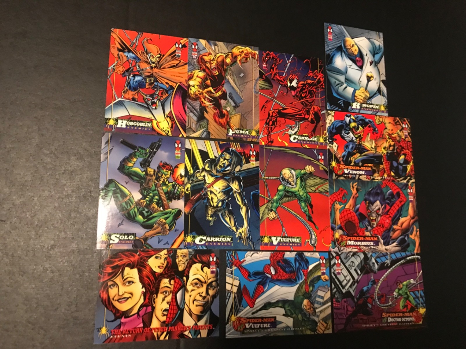 Spider-man 1994 Fleer Mixed Lot Of Cards - Lot Of 12 #4 Marvel Pack ~ Vulture
