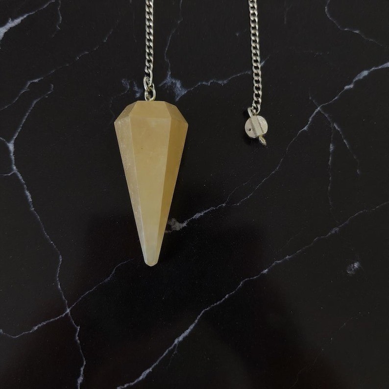 Yellow Citrine Crystal Pendulum | Solar Plexus Chakra Stone for for Dowsing