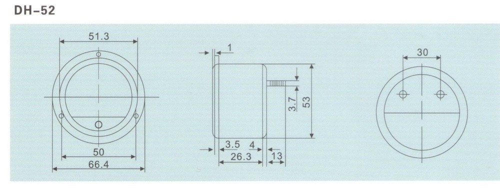 DC 0-15A Round Analog Ammeter Panel Current Dia. 66.4mm DH52 direct connect