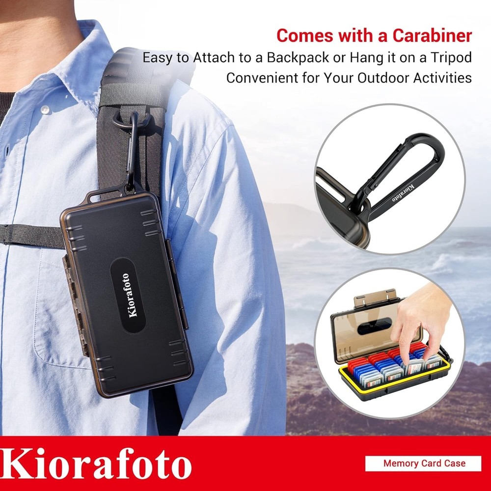 Compact SD Card Case for 36 Cards, Water-Resistant