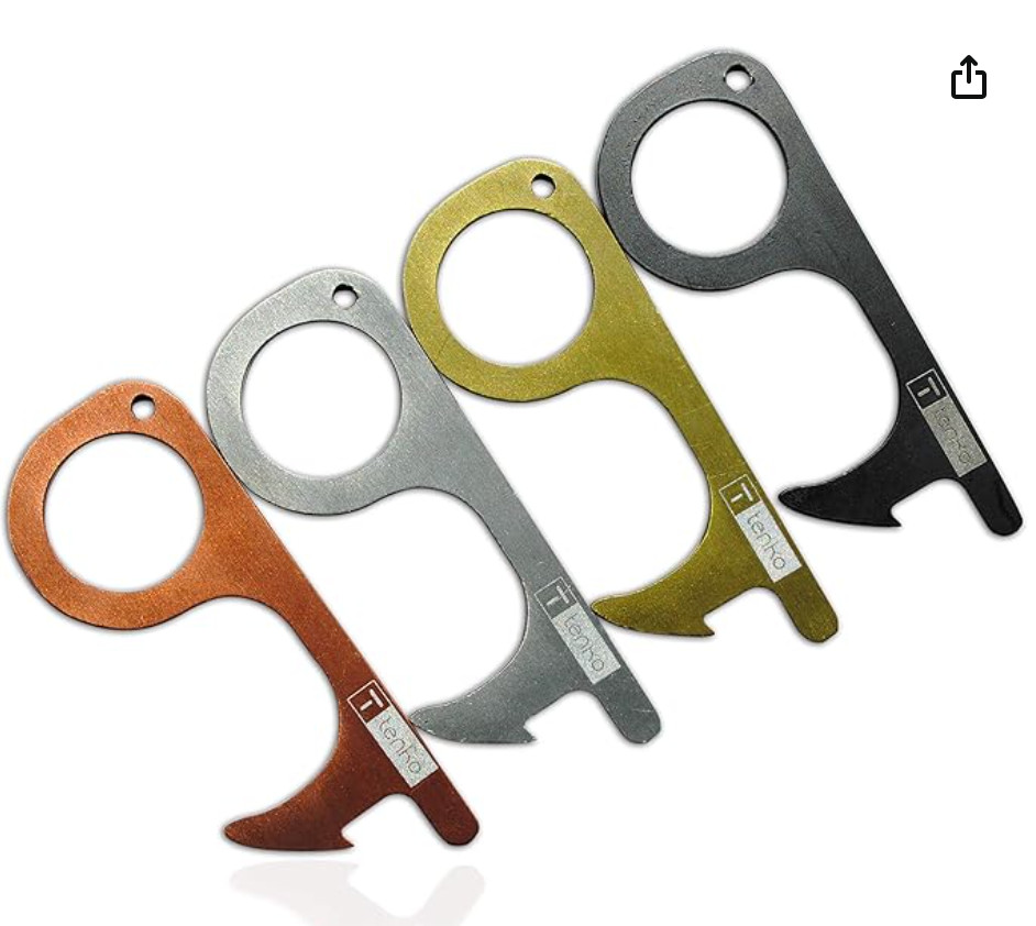 2 PACK Touch Free Key, Touchless Door Opener Tool For Keychain, Push Elevator