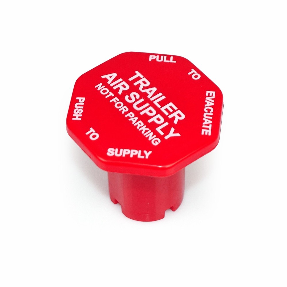 2PCS Red & Yellow Parking Air Brake Knobs Threaded Type For Semi Tractor Trailer