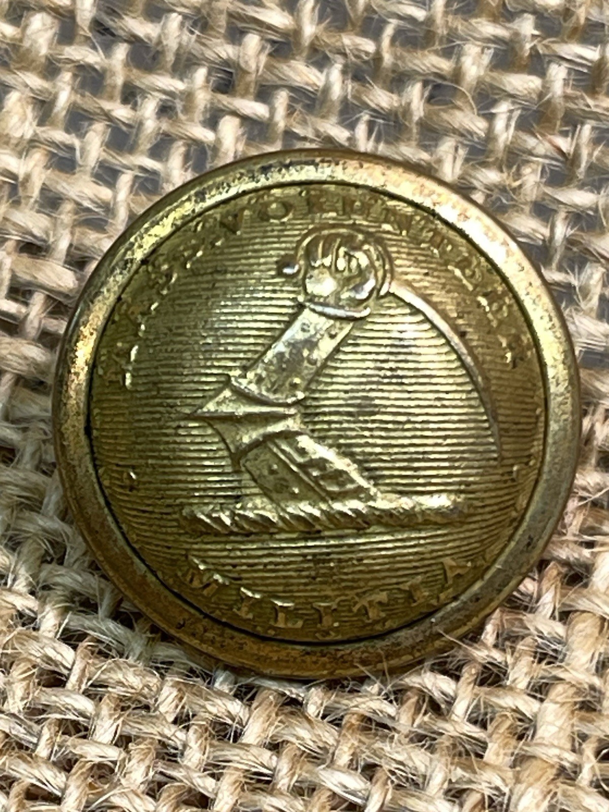 Non Dug Civil War Massachusetts Volunteer Militia Overcoat Button Great Example