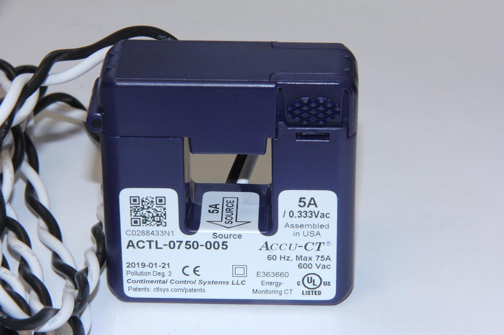 CONTINENTAL ACTL-0750-005 Split Core Current Transformer 5A Rating