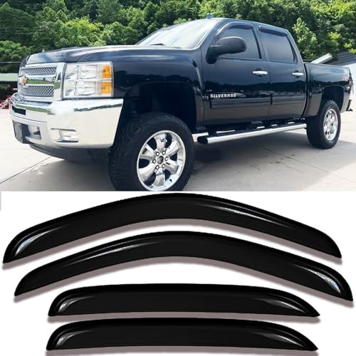 94515 Side Window Visor Rain Guards for 07-14 Chevy Silverado 1500 & GMC