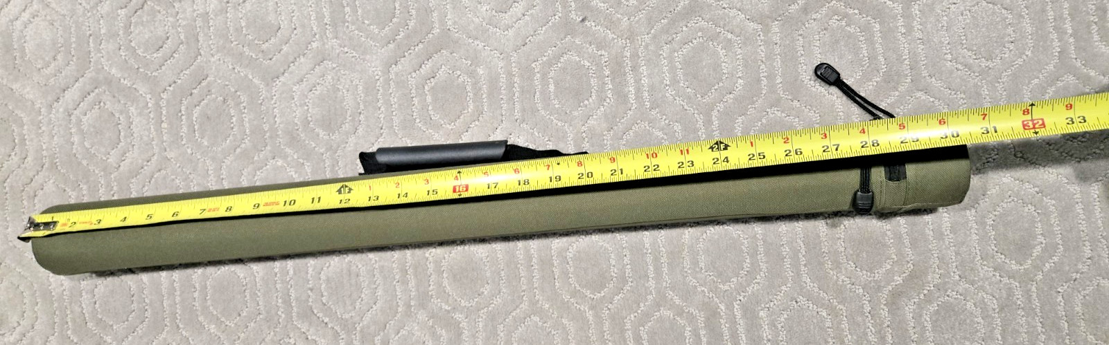 FISHING FLY ROD STORAGE TUBE TRAVEL CASE 31” OLIVE GREEN