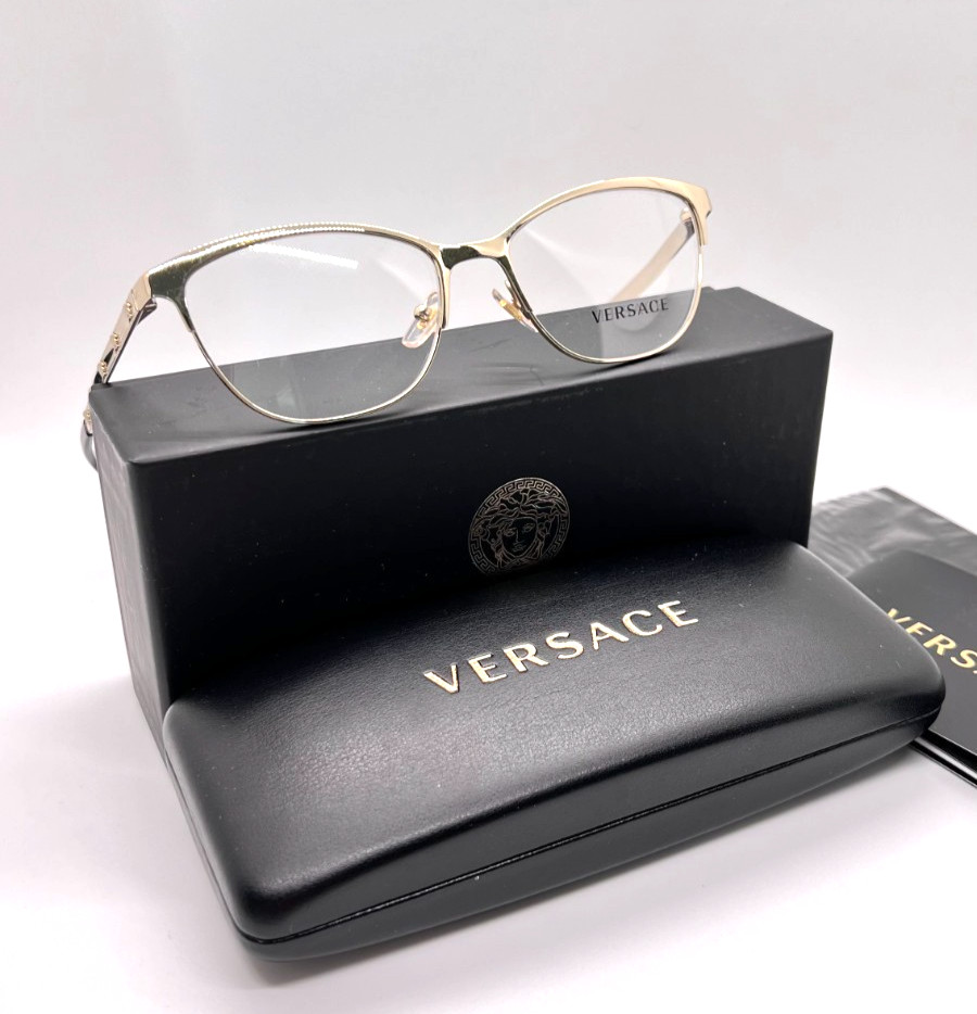 VERSACE 1251 1252 Women Eyeglasses 53-16-140 Pale Gold 100% Authentic