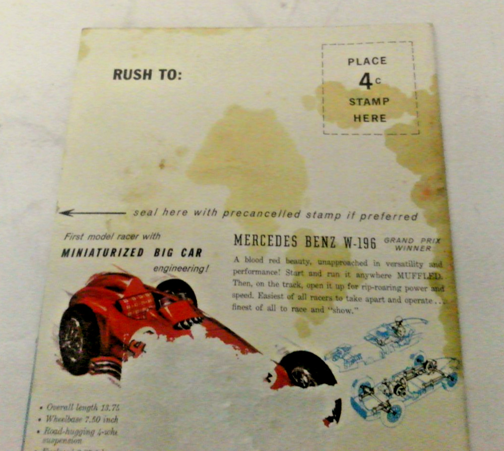 Cox Gas Powered 1963 Mini fold out Catalog