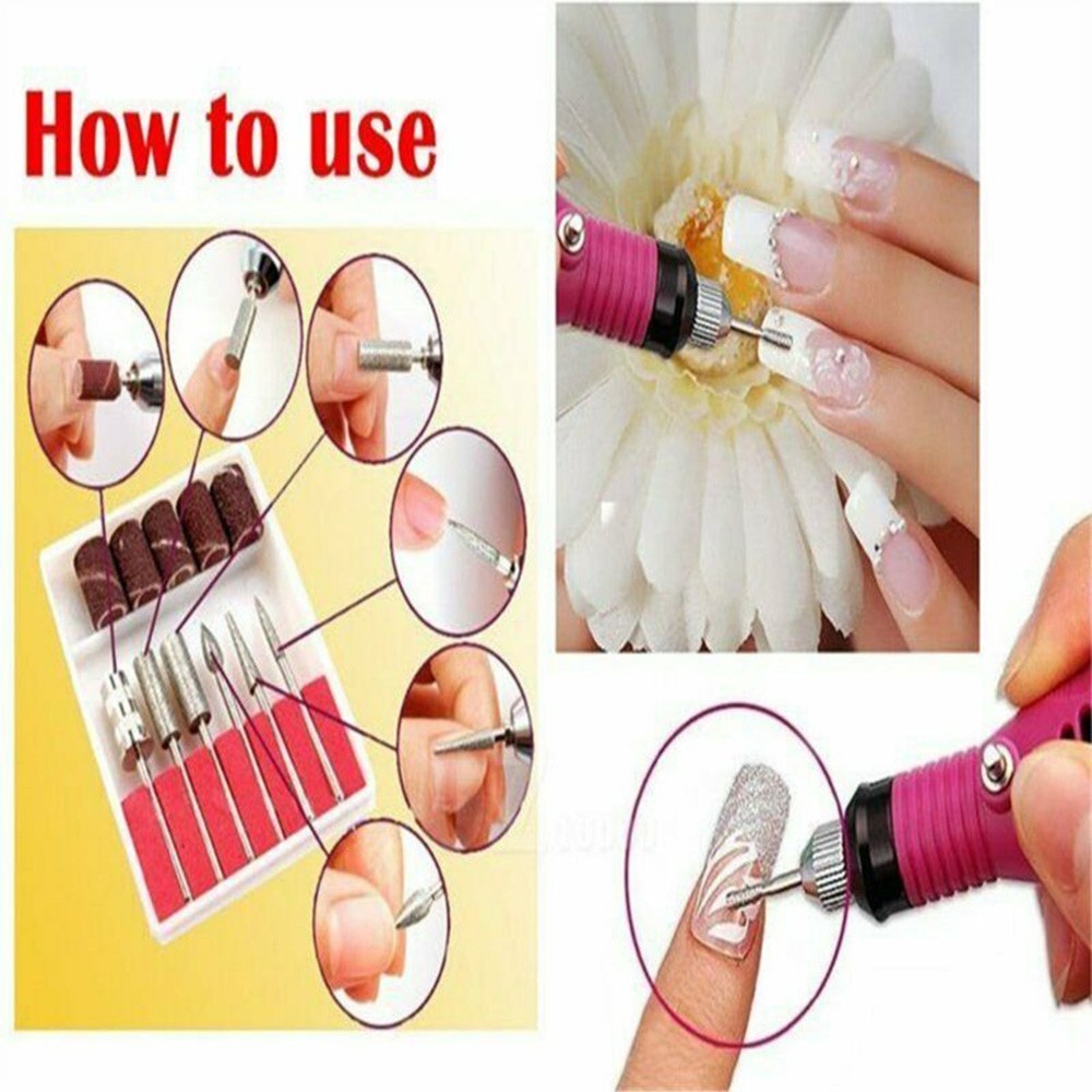 12pcs Electric Nail Drill Bits File Tool Manicure Machine Grind Head Tools Pack