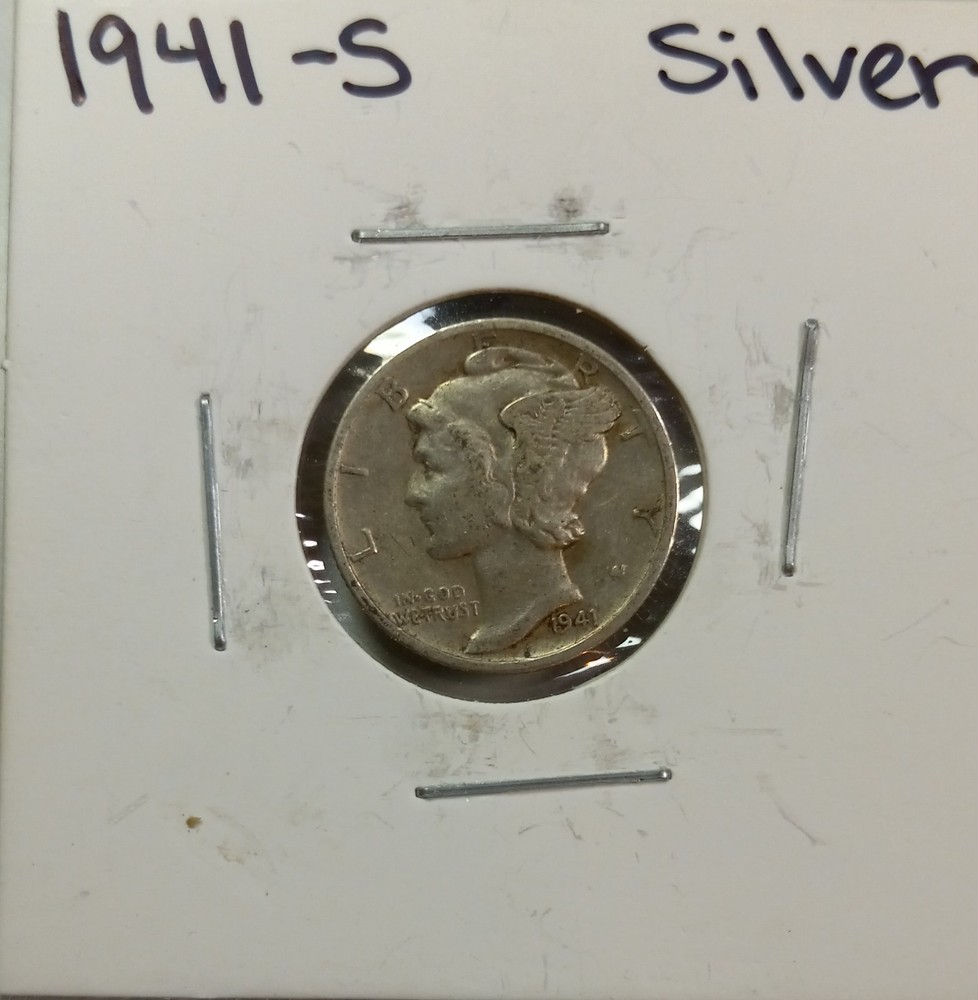 1941-S MERCURY 90% SILVER DIME (Fine Details)