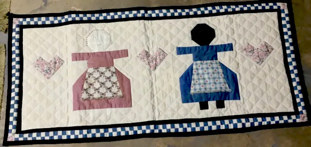 Primitive Folk Art Table runner Handmade 34”x15”
