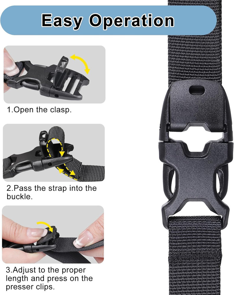 Adjustable Quick Release Nylon Utility Straps for Outdoor Activities - 4 Pack