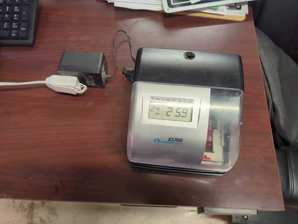 Acroprint ES700 Electronic Multifunctional Time Card Clock Recorder NO KEY