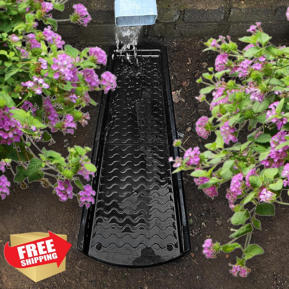 NAACOO 2pk Downspout Extender Splash Block Black 24" Gutter Drainage