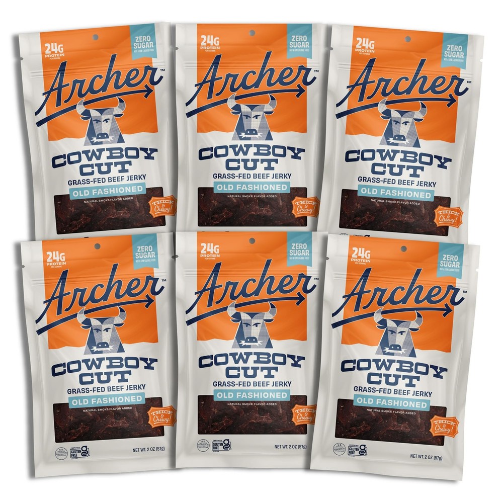 Archer Jerky Grass Fed Beef Jerky - Zero Sugar Beef Snack, Meat Snack Pack, B...