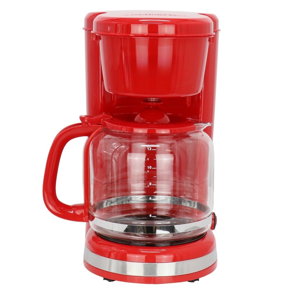 12 Cup 900 Watt Coffee Maker in Red